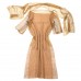 Camel, Cashmere blend and Mohair Collage Dress with Scarf